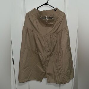 Stradivarius Tan Elastic Waistband Skirt